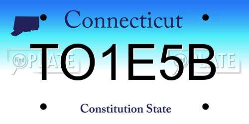 TO1E5B Connecticut License Plate