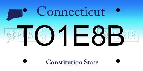 TO1E8B Connecticut License Plate