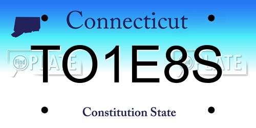 TO1E8S Connecticut License Plate