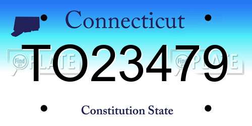 TO23479 Connecticut License Plate