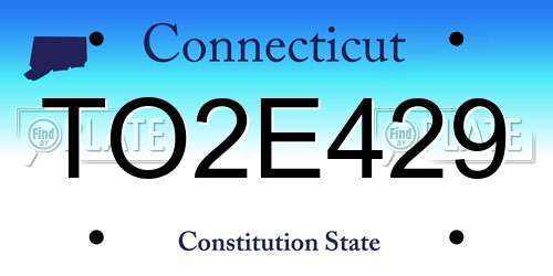 TO2E429 Connecticut License Plate