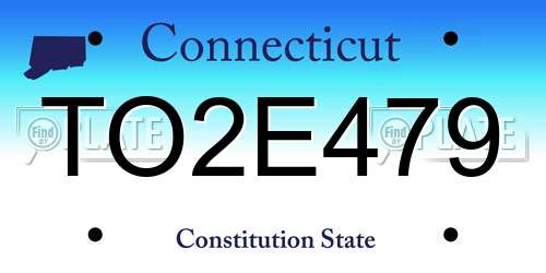 TO2E479 Connecticut License Plate