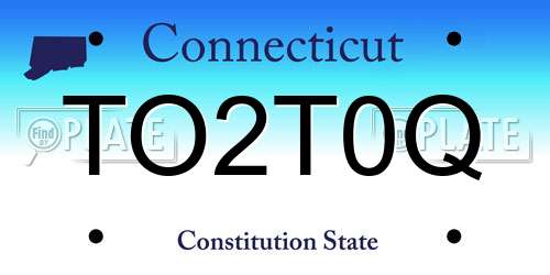 TO2T0Q Connecticut License Plate