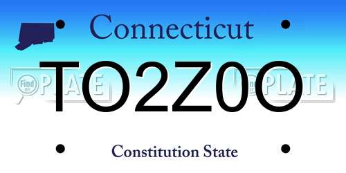 TO2Z0O Connecticut License Plate
