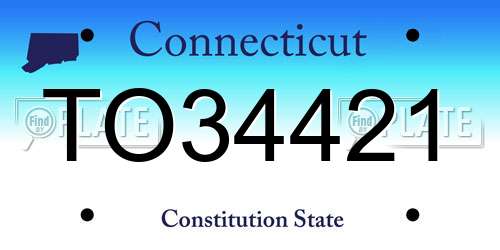 TO34421 Connecticut License Plate