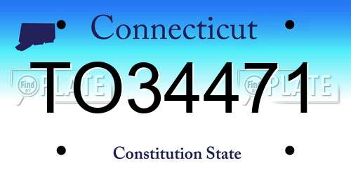 TO34471 Connecticut License Plate