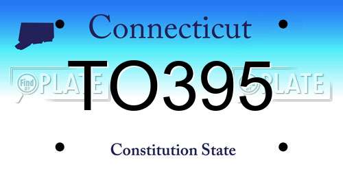 TO395 Connecticut License Plate