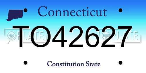 TO42627 Connecticut License Plate