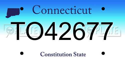 TO42677 Connecticut License Plate