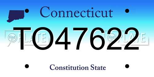 TO47622 Connecticut License Plate