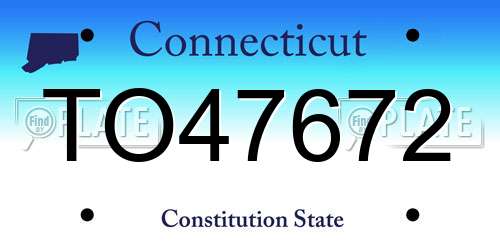 TO47672 Connecticut License Plate