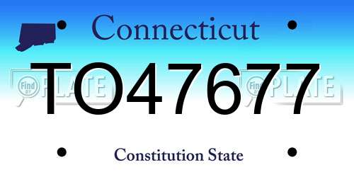 TO47677 Connecticut License Plate