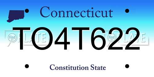 TO4T622 Connecticut License Plate
