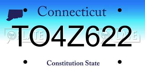 TO4Z622 Connecticut License Plate