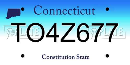 TO4Z677 Connecticut License Plate