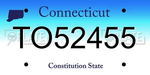 TO52455 Connecticut License Plate