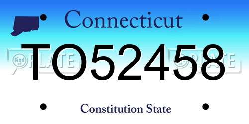 TO52458 Connecticut License Plate