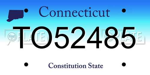 TO52485 Connecticut License Plate