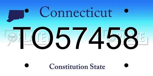 TO57458 Connecticut License Plate
