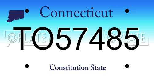 TO57485 Connecticut License Plate