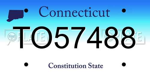 TO57488 Connecticut License Plate