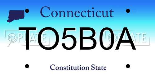 TO5B0A Connecticut License Plate