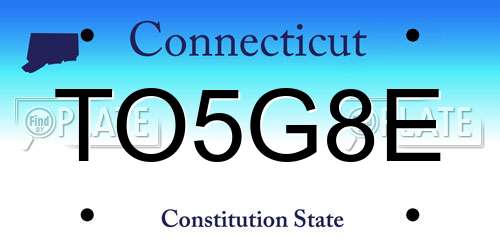 TO5G8E Connecticut License Plate