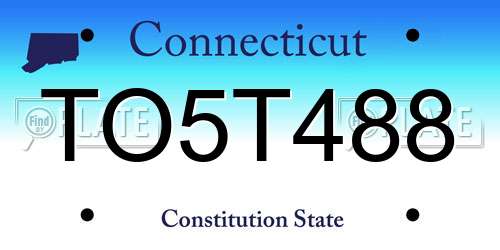 TO5T488 Connecticut License Plate