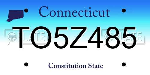 TO5Z485 Connecticut License Plate