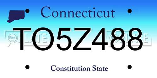 TO5Z488 Connecticut License Plate