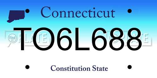 TO6L688 Connecticut License Plate