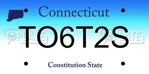 TO6T2S Connecticut License Plate
