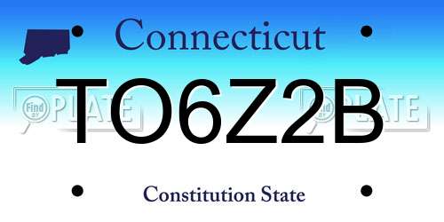 TO6Z2B Connecticut License Plate