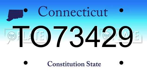 TO73429 Connecticut License Plate