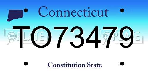 TO73479 Connecticut License Plate