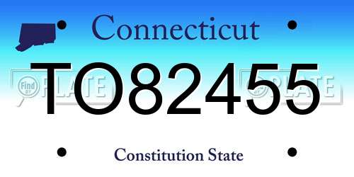 TO82455 Connecticut License Plate