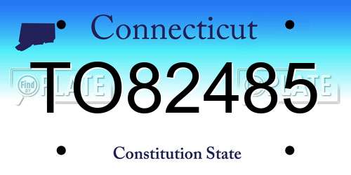 TO82485 Connecticut License Plate