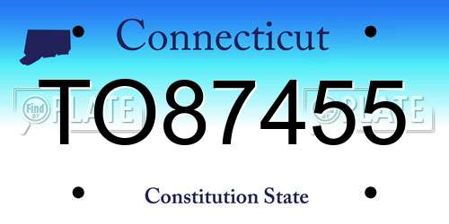TO87455 Connecticut License Plate