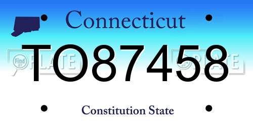TO87458 Connecticut License Plate