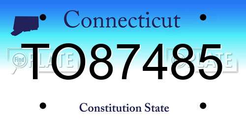 TO87485 Connecticut License Plate