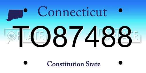 TO87488 Connecticut License Plate