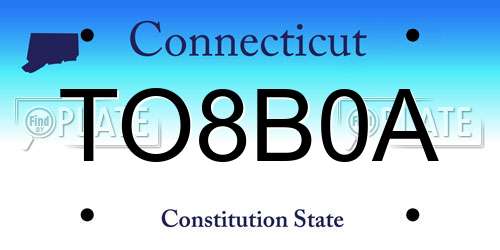 TO8B0A Connecticut License Plate
