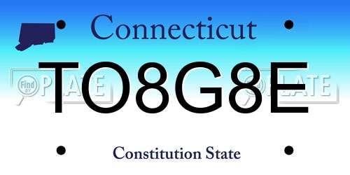 TO8G8E Connecticut License Plate