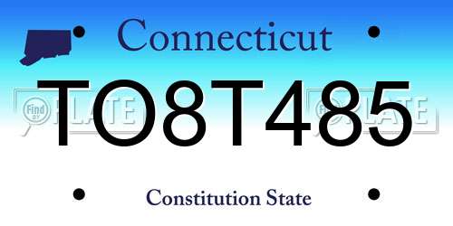 TO8T485 Connecticut License Plate