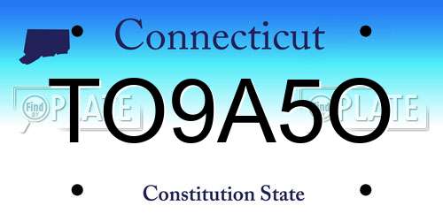 TO9A5O Connecticut License Plate