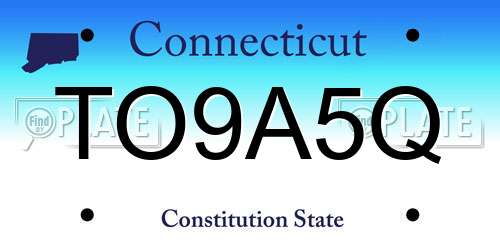 TO9A5Q Connecticut License Plate