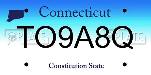TO9A8Q Connecticut License Plate