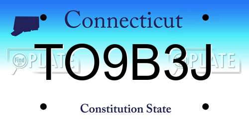 TO9B3J Connecticut License Plate