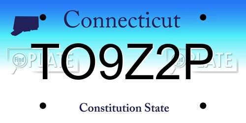 TO9Z2P Connecticut License Plate