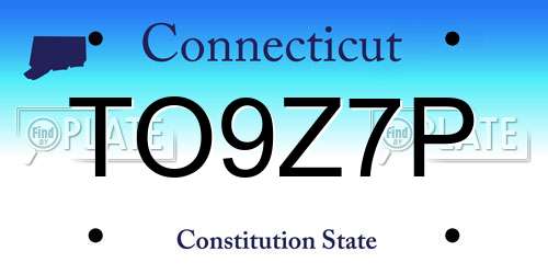 TO9Z7P Connecticut License Plate